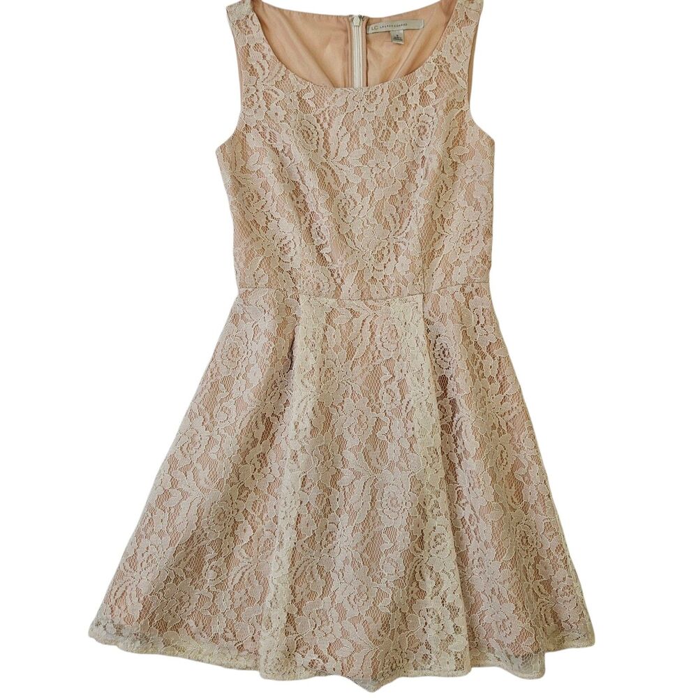 LAUREN CONRAD Lace Mini Dress in Cream / White Sz 6 Womens Teens